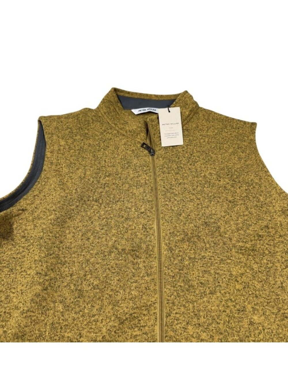 PETER MILLAR Crown Sweater Fleece Golf Vest Dijon Yellow Mens Size L New $150